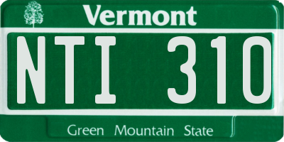 VT license plate NTI310