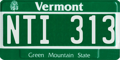 VT license plate NTI313