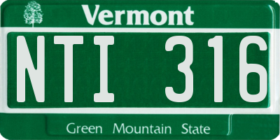 VT license plate NTI316