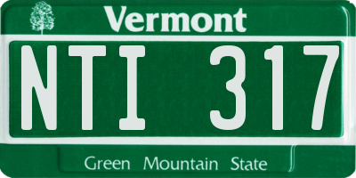 VT license plate NTI317