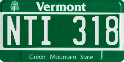 VT license plate NTI318