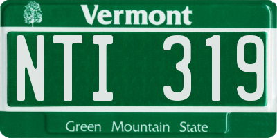 VT license plate NTI319
