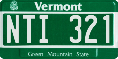 VT license plate NTI321
