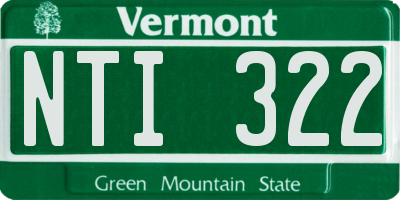 VT license plate NTI322