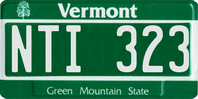 VT license plate NTI323