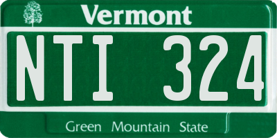 VT license plate NTI324