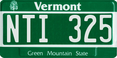 VT license plate NTI325