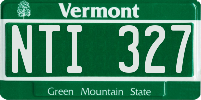 VT license plate NTI327