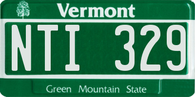 VT license plate NTI329