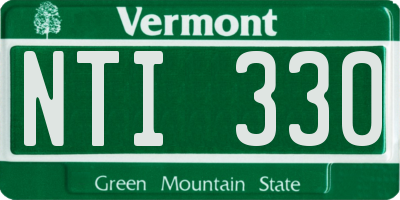 VT license plate NTI330
