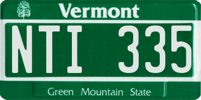VT license plate NTI335