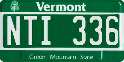 VT license plate NTI336