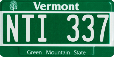 VT license plate NTI337