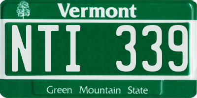 VT license plate NTI339