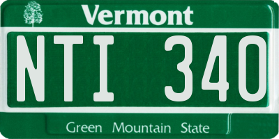 VT license plate NTI340