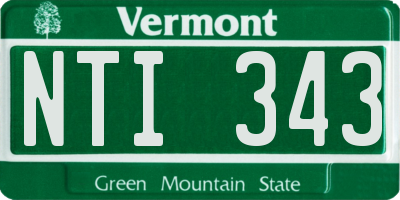 VT license plate NTI343