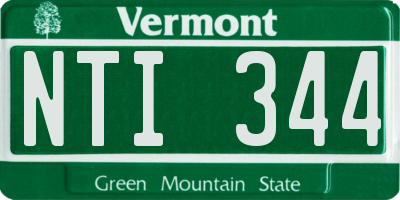 VT license plate NTI344
