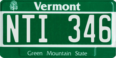 VT license plate NTI346