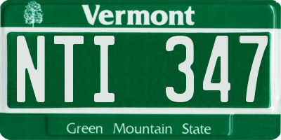 VT license plate NTI347