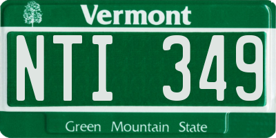 VT license plate NTI349