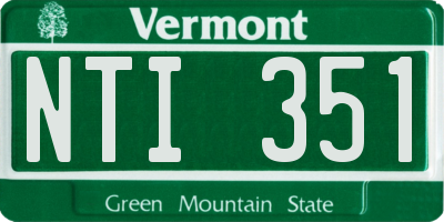 VT license plate NTI351