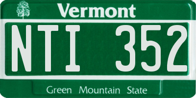 VT license plate NTI352