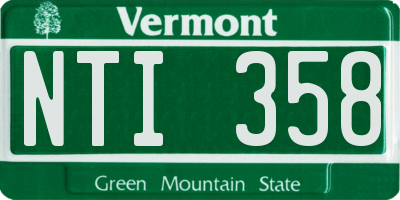 VT license plate NTI358
