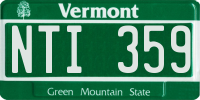 VT license plate NTI359