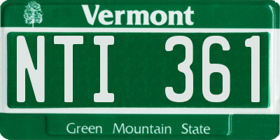 VT license plate NTI361