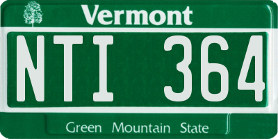 VT license plate NTI364