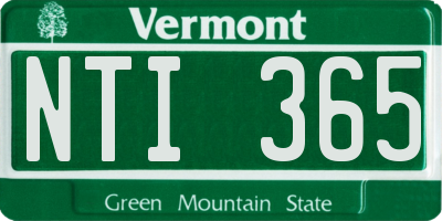 VT license plate NTI365