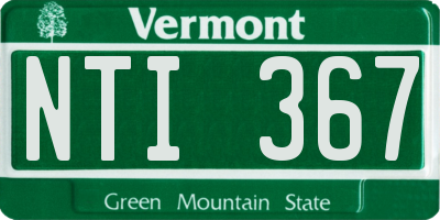 VT license plate NTI367