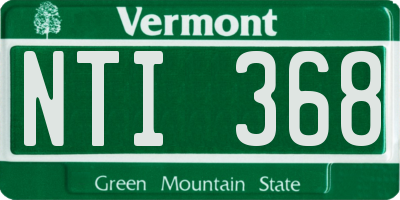 VT license plate NTI368