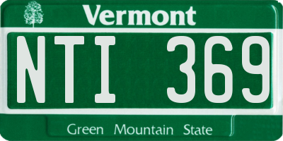 VT license plate NTI369
