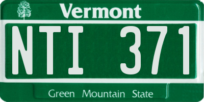 VT license plate NTI371