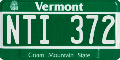 VT license plate NTI372