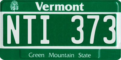 VT license plate NTI373