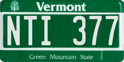 VT license plate NTI377