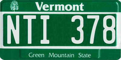 VT license plate NTI378
