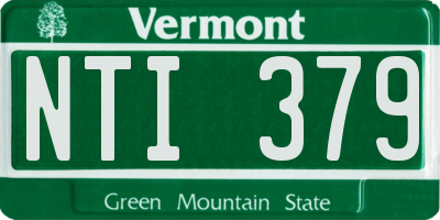 VT license plate NTI379