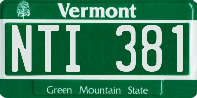 VT license plate NTI381