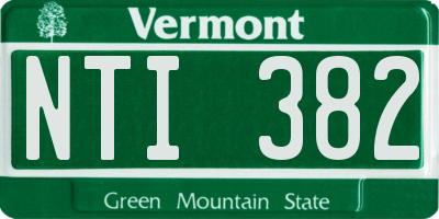VT license plate NTI382