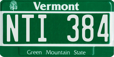 VT license plate NTI384