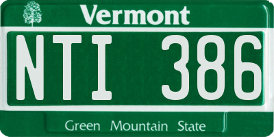 VT license plate NTI386