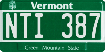 VT license plate NTI387
