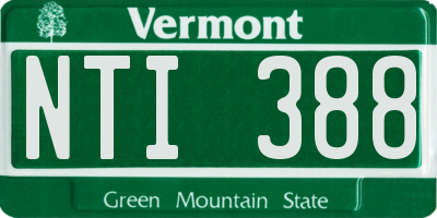 VT license plate NTI388