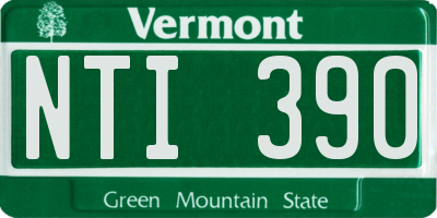 VT license plate NTI390
