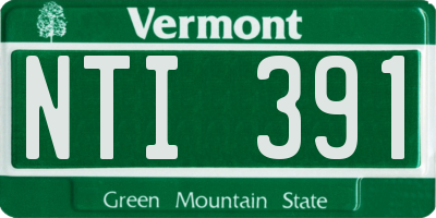 VT license plate NTI391