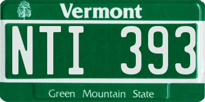 VT license plate NTI393