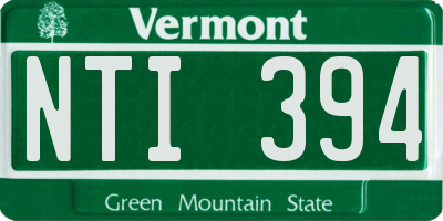 VT license plate NTI394